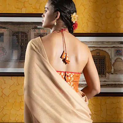 Gold Crepe Silk Saree - Master
