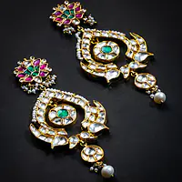 Arasi Silver Gold Crystal Earrings - Master