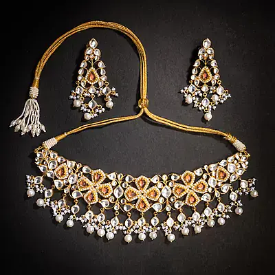 Silver Gold Lotus Choker Set - Master
