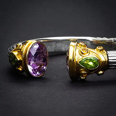 Aqua  Amethyst  Bangle - Master