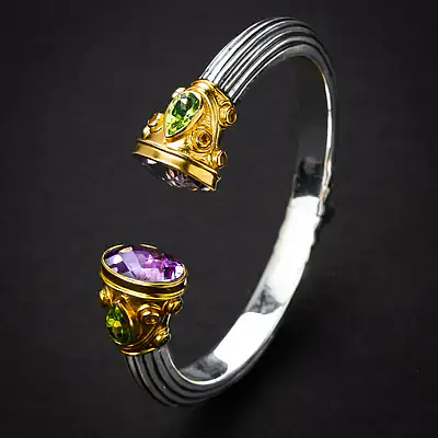 Aqua  Amethyst  Bangle - Master