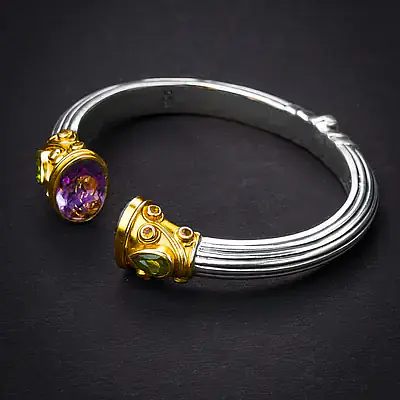 Aqua  Amethyst  Bangle - Master