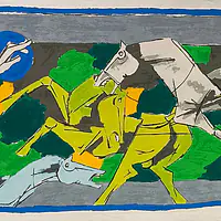 M F Hussain | Running horses - Master
