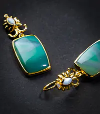 Aqua Silver Gold Earrings - Master