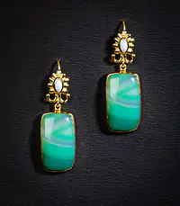 Aqua Silver Gold Earrings - Master