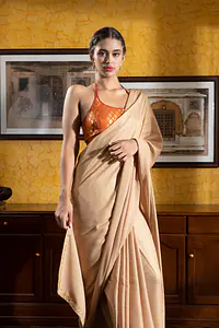 Gold Crepe Silk Saree - Master