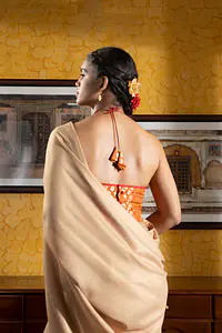 Gold Crepe Silk Saree - Master