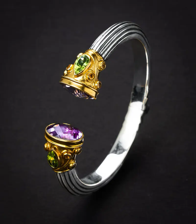 Aqua  Amethyst  Bangle - Master