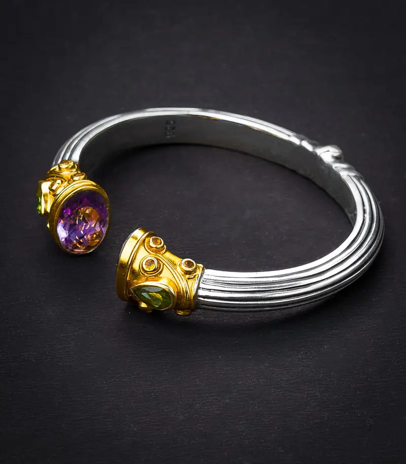 Aqua  Amethyst  Bangle - Master