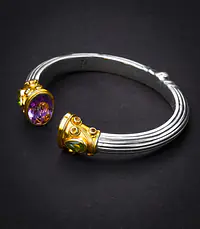 Aqua  Amethyst  Bangle - Master