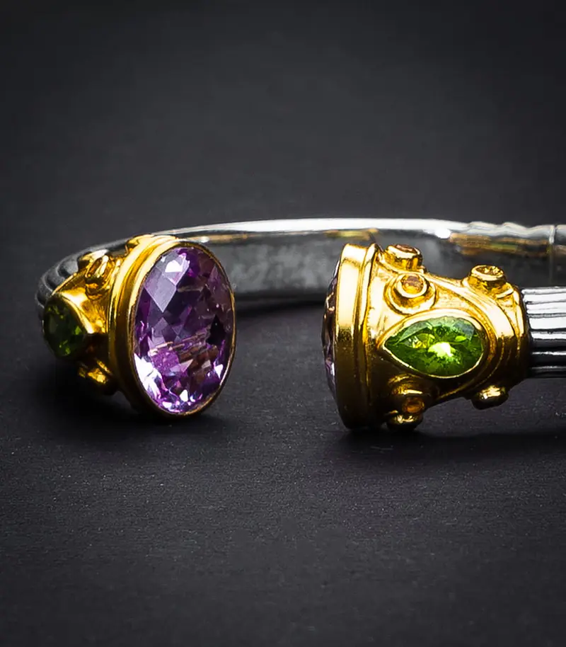 Aqua  Amethyst  Bangle - Master