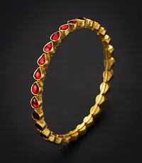 Silver Gold Ruby Crystal Bangle - Master