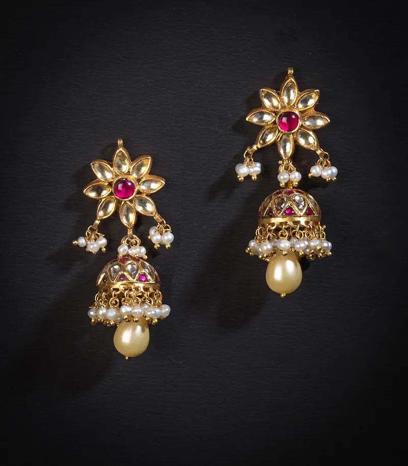 Silver Gold Heritage Jhumkas - Master