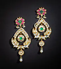 Arasi Silver Gold Crystal Earrings - Master