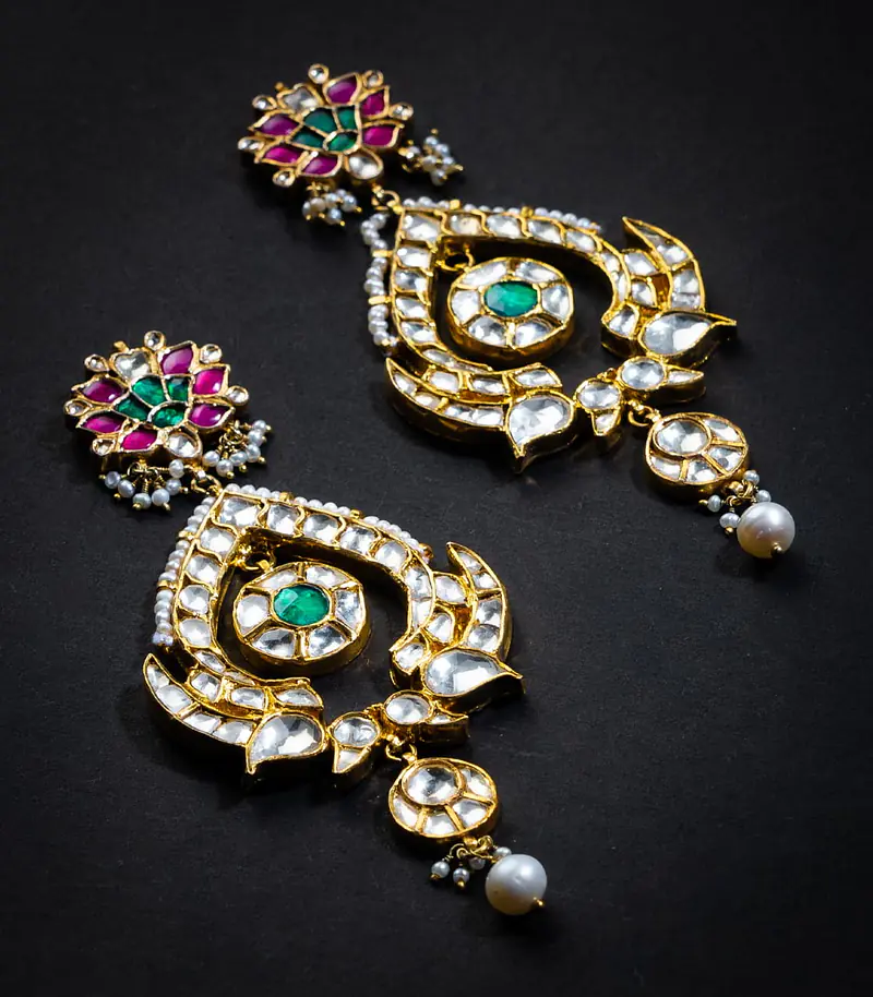 Arasi Silver Gold Crystal Earrings - Master