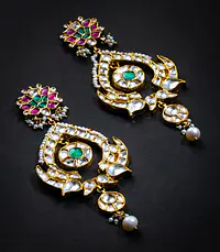 Arasi Silver Gold Crystal Earrings - Master