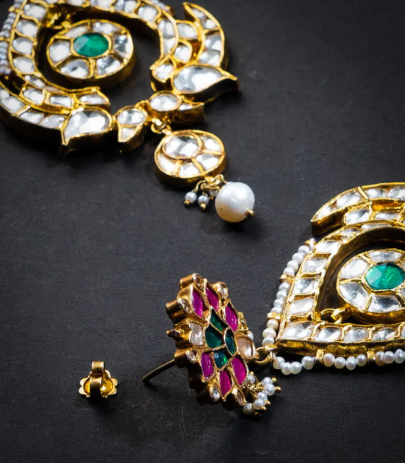 Arasi Silver Gold Crystal Earrings - Master