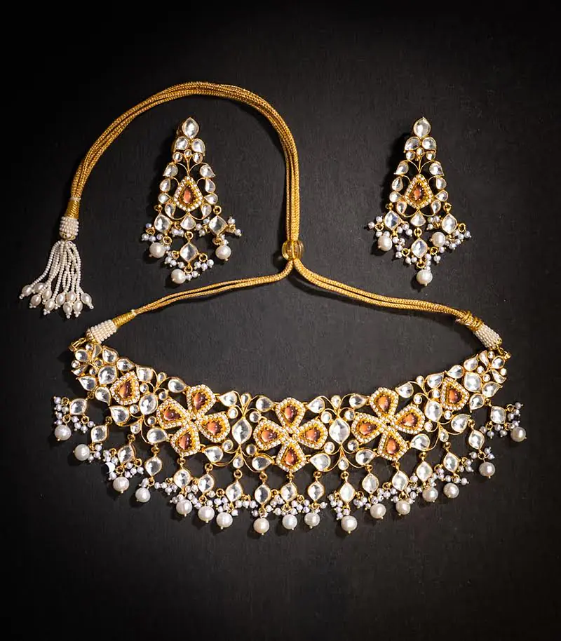 Silver Gold Lotus Choker Set - Master