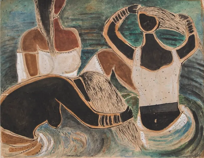 Haren Thakur | Three Bathers - Master