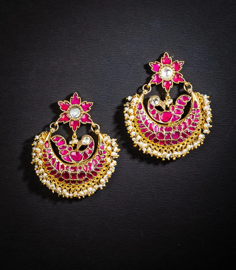 Silver Gold Crescent Earrings - Master